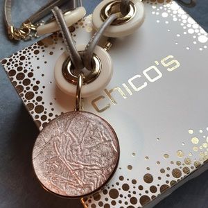 Chico's Mandy Neutral Pendant Statement Necklace